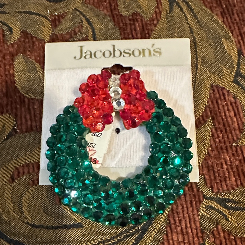 Emerald and Ruby Crystal Brooch